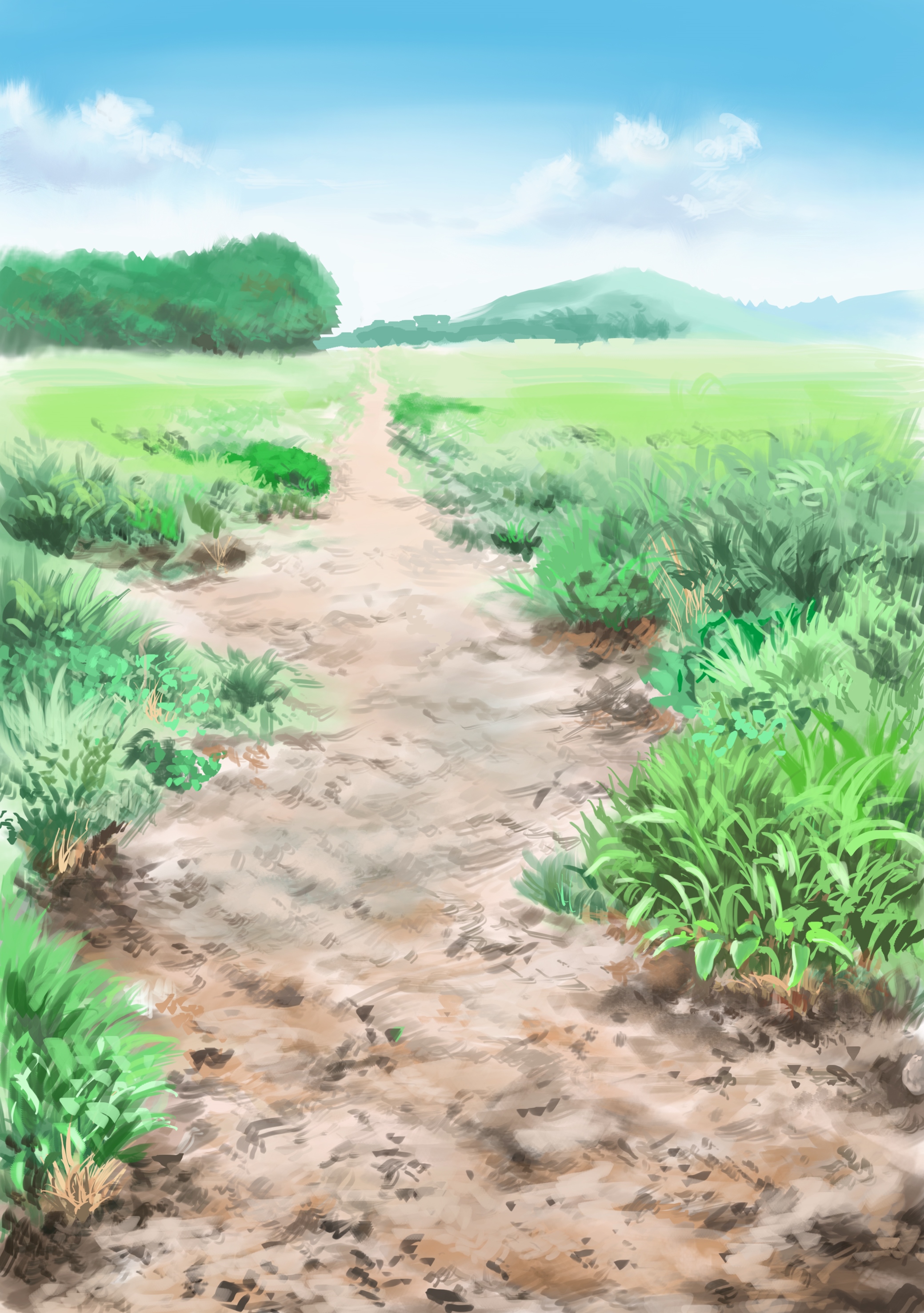 1 二次風景画像 16枚 自然 平原 草原 高原 イラスト 壁紙 風景と少女による可能世界