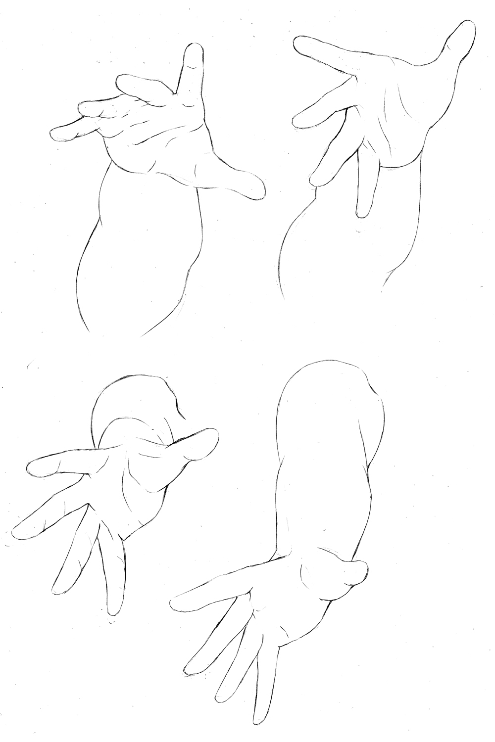 お絵描き練習記録 手足の描き方 その9 いろいろな手の練習