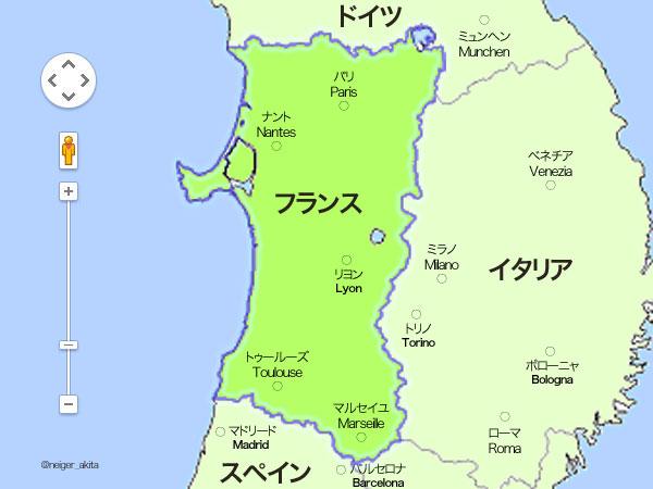 日本地図ヨーロッパ